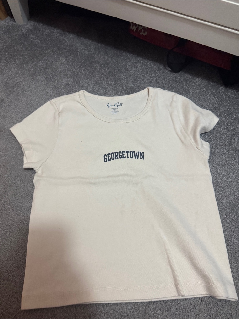 Georgetown tee (very light stain in front barely visible but where my hand is)